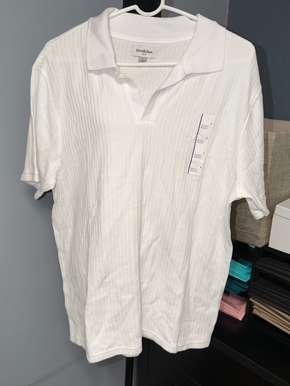 Goodfellow & Co White Ribbed Polo